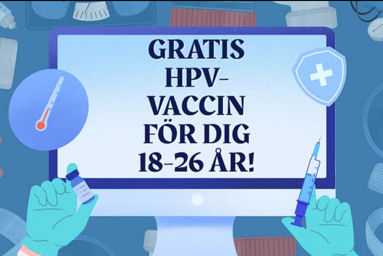 Informationsbild om att det är gratis HPV vaccin för dig som är 18-26 år